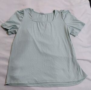 Cha Cha Vente Soft Blue Striped Blouse